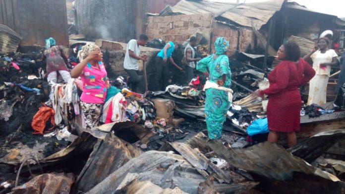 The traders at the Kumasi Central Market fire scene counting their loss
