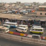 A bus and tro-tro station in Accra, Ghana. nicolasdecorte/Shutterstock/Editorial use only