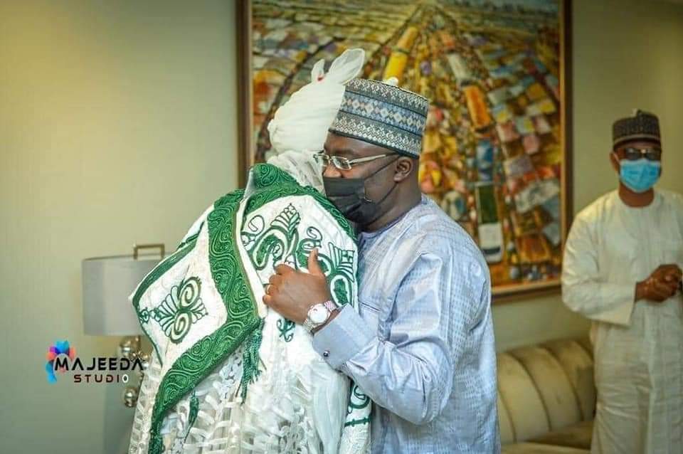 The former Emir of Kano and governor of the Central Bank of Nigeria Mohammed Sanusi Lamido with Dr Mahamudu Bawumia