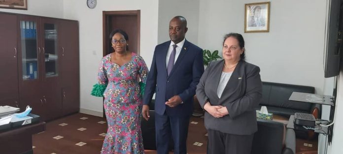 Ambassador Shlomit Sufa with Ghana’s deputy foreign minister Mbomba