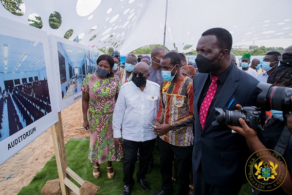 President Akufo-Addo at the sod cutting ceremony of the Accra STEM Academy