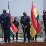 President Nana Akufo-Addo and others at the groundbreaking ceremony for the commencement of the construction of a vaccine manufacturing plant in Kigali, Rwanda