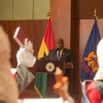President Nana Akufo-Addo speaking at the swearing in event of the 10 new high court judges