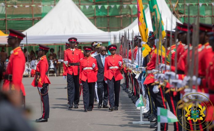 President Nana Akufo-Addo at the Military Academy graduation parade