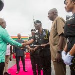 Nana Akufo-Addo and the IGP at the Police Headquarters in Accra