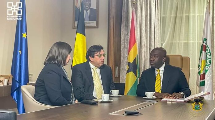 Kojo Oppong Nkrumah in a meeting with some EU officials