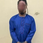 The suspect in police custody