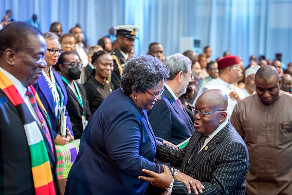 President Nana Akufo-Addo arriving at the AAM2023 in Accra on 19 June 2023.