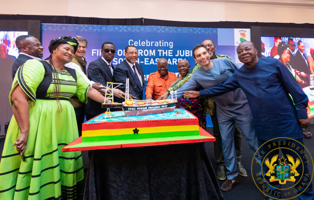 Akufo-Addo has commissioned first oil from the Jubilee South East (JSE) Project.
